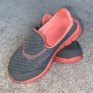 Grey Sneakers with Neon Pink Accents